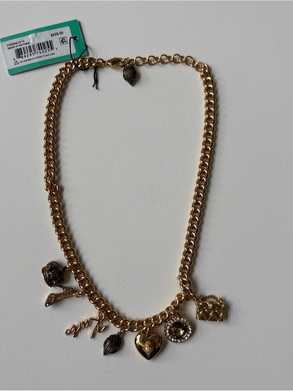 Kurt Geiger LondonIconic Signature Charms Bib Collar Necklace Multi GIF Box New
